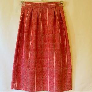 Vintage 70s Vino De Casa Red and White MIDI A-line Skirt Size 3